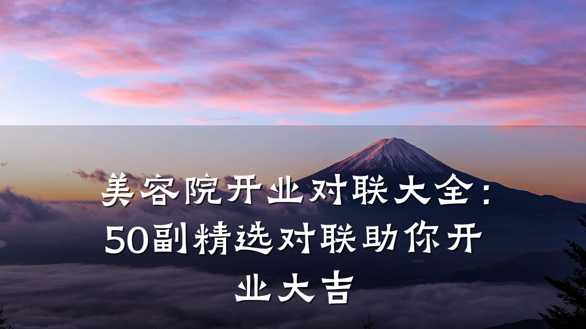 美容院开业对联大全:50副精选对联助你开业大吉
