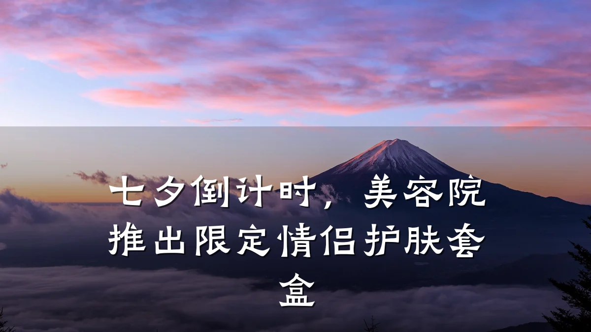 七夕倒计时,美容院推出限定情侣护肤套盒