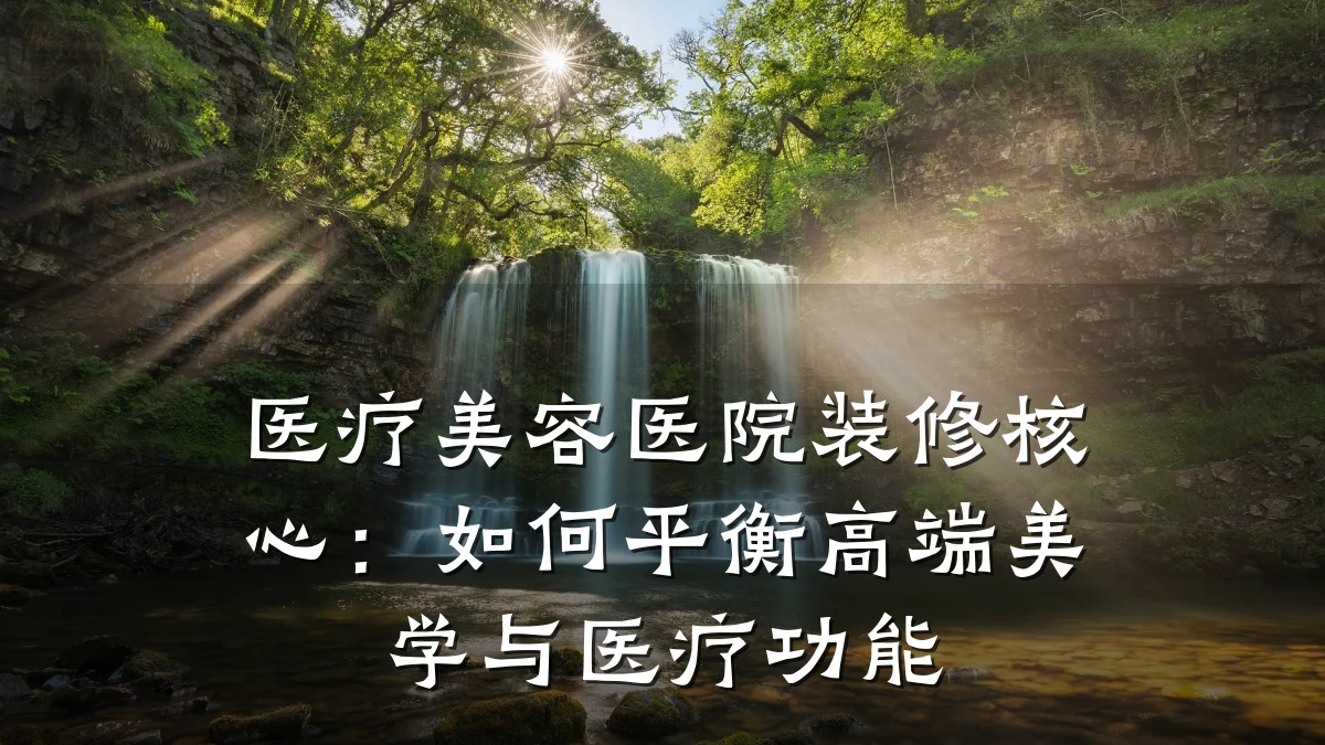 医疗美容医院装修核心:如何平衡高端美学与医疗功能