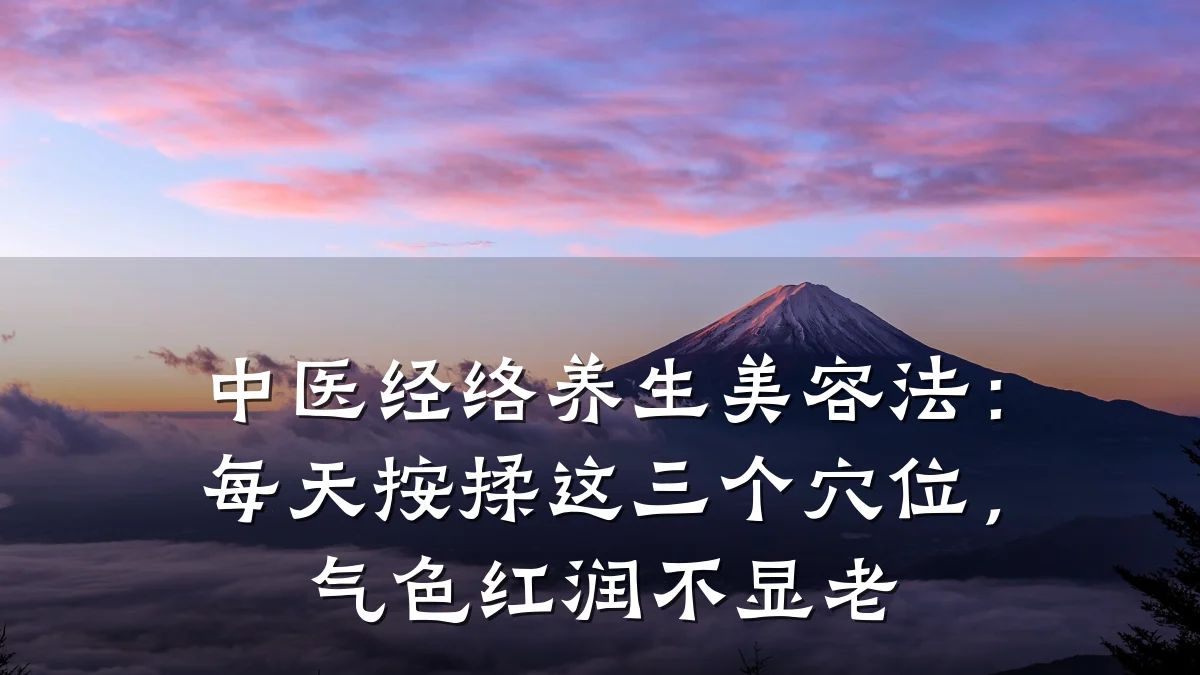 中医经络养生美容法:每天按揉这三个穴位,气色红润不显老