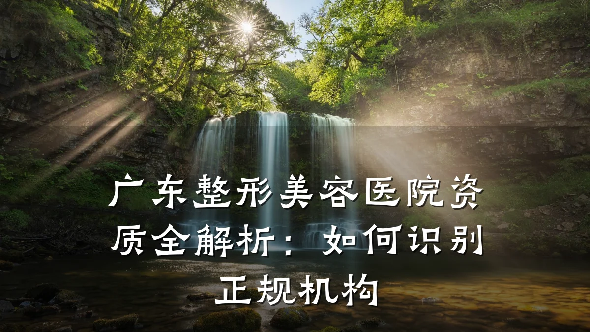 广东整形美容医院资质全解析:如何识别正规机构