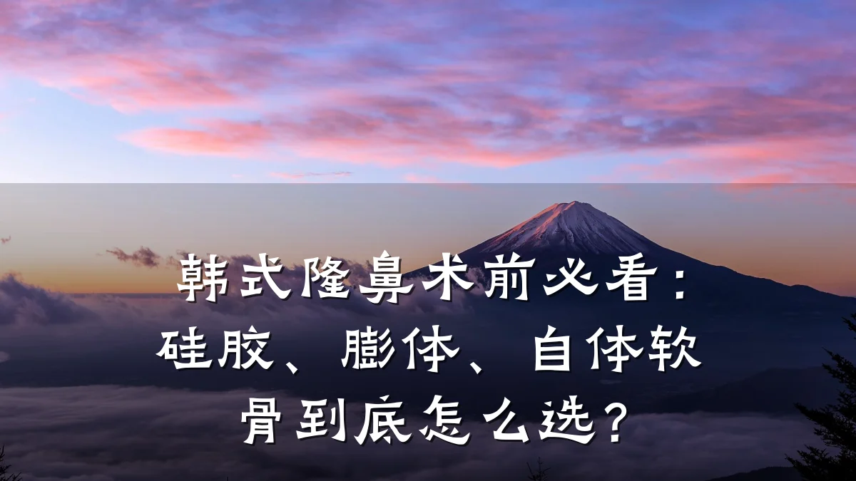 韩式隆鼻术前必看:硅胶、膨体、自体软骨到底怎么选?