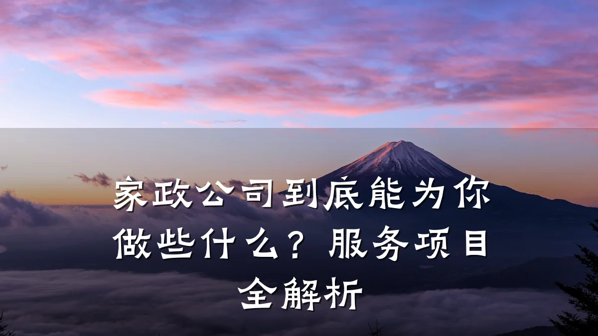 家政公司到底能为你做些什么?服务项目全解析