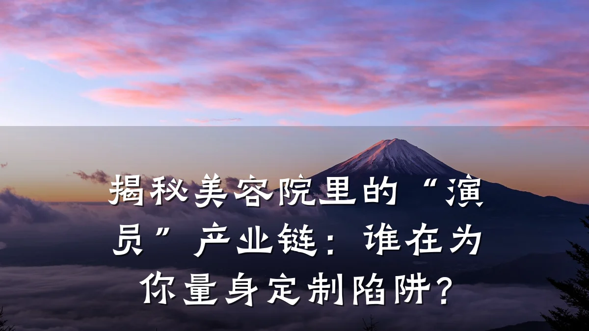 揭秘美容院里的“演员”产业链:谁在为你量身定制陷阱?