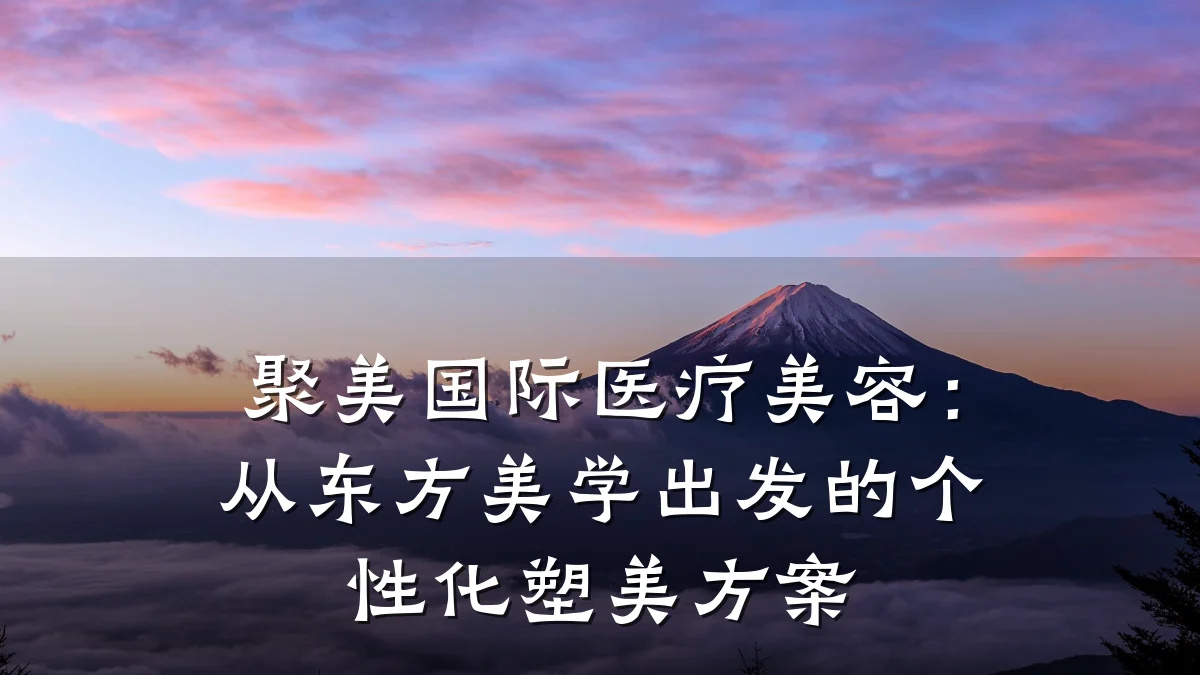 聚美国际医疗美容:从东方美学出发的个性化塑美方案
