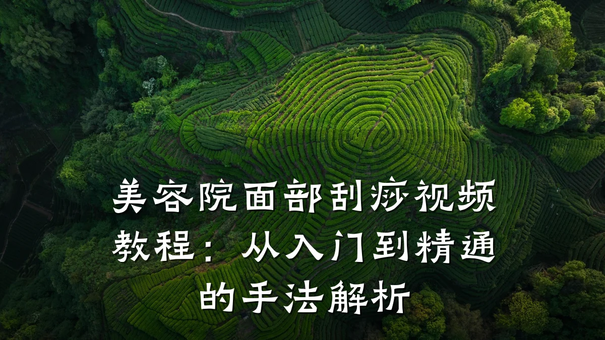 美容院面部刮痧视频教程:从入门到精通的手法解析