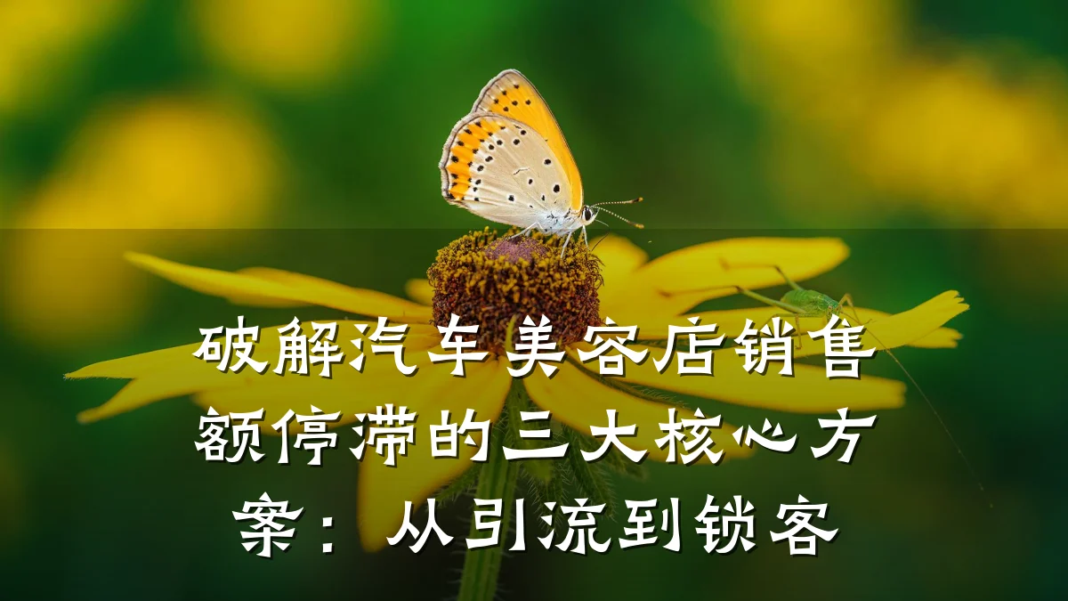破解汽车美容店销售额停滞的三大核心方案:从引流到锁客