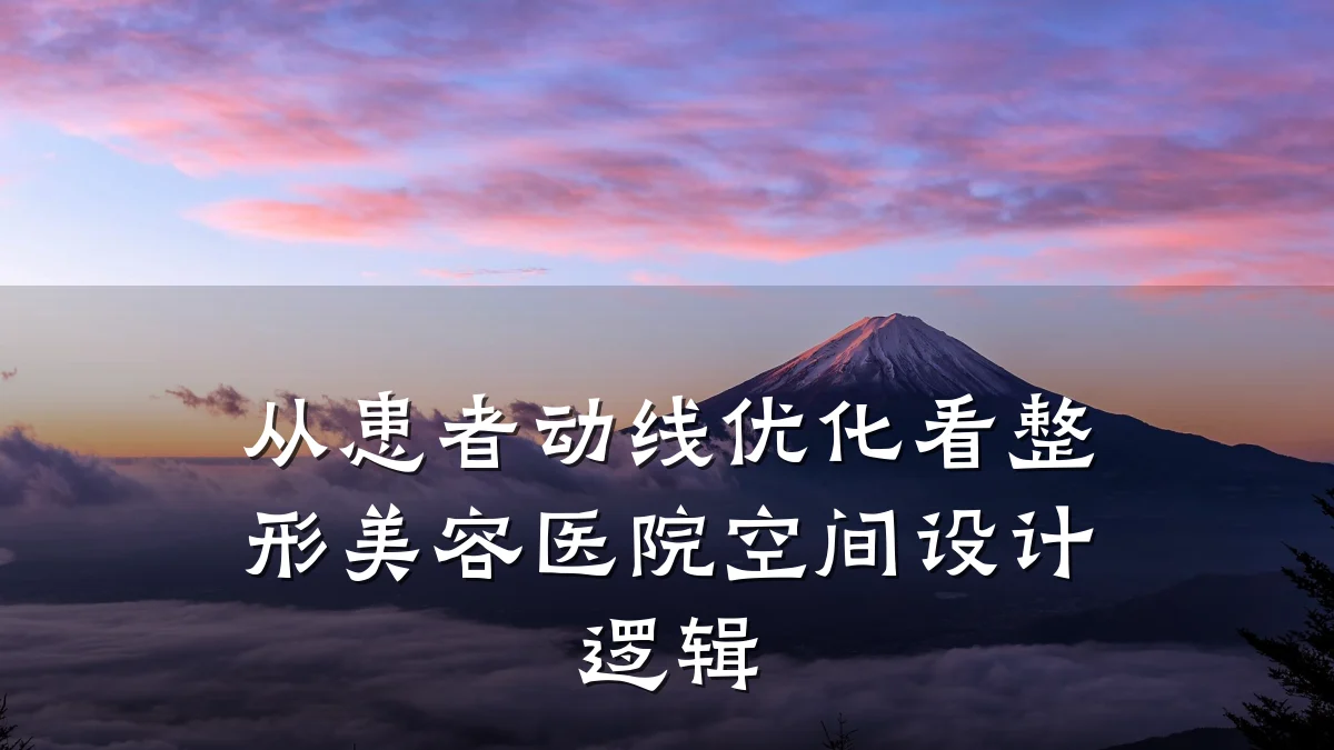 从患者动线优化看整形美容医院空间设计逻辑