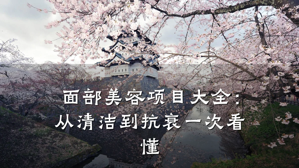 面部美容项目大全:从清洁到抗衰一次看懂