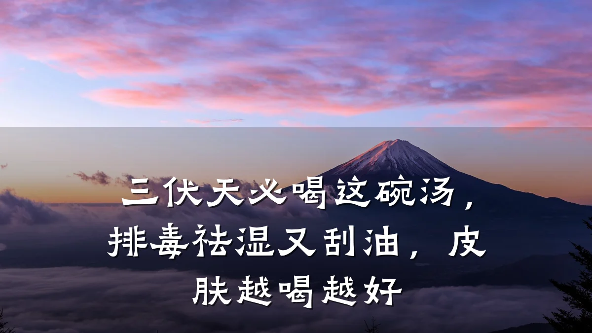 三伏天必喝这碗汤,排毒祛湿又刮油,皮肤越喝越好