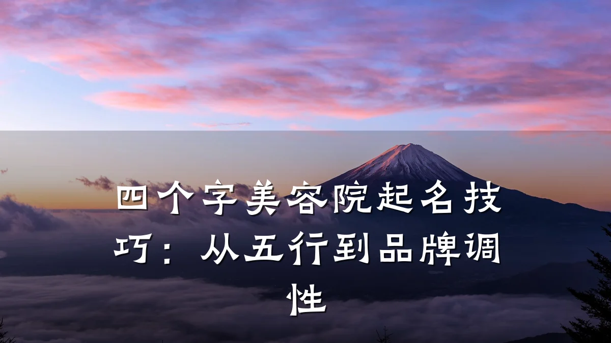 四个字美容院起名技巧:从五行到品牌调性