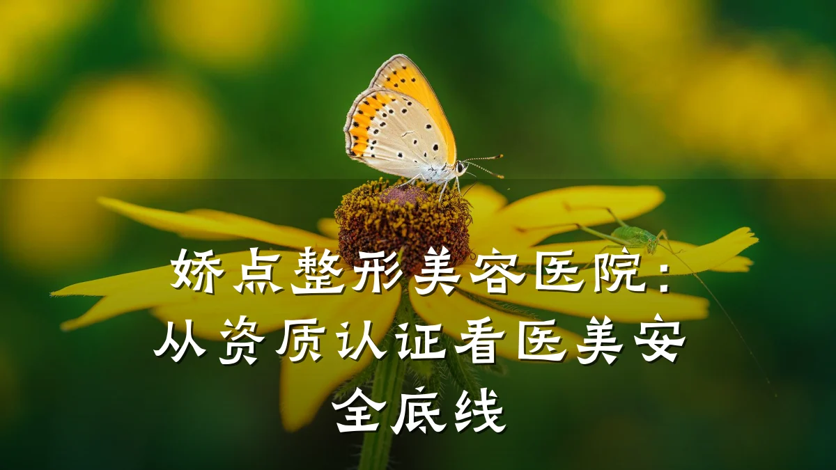 娇点整形美容医院:从资质认证看医美安全底线