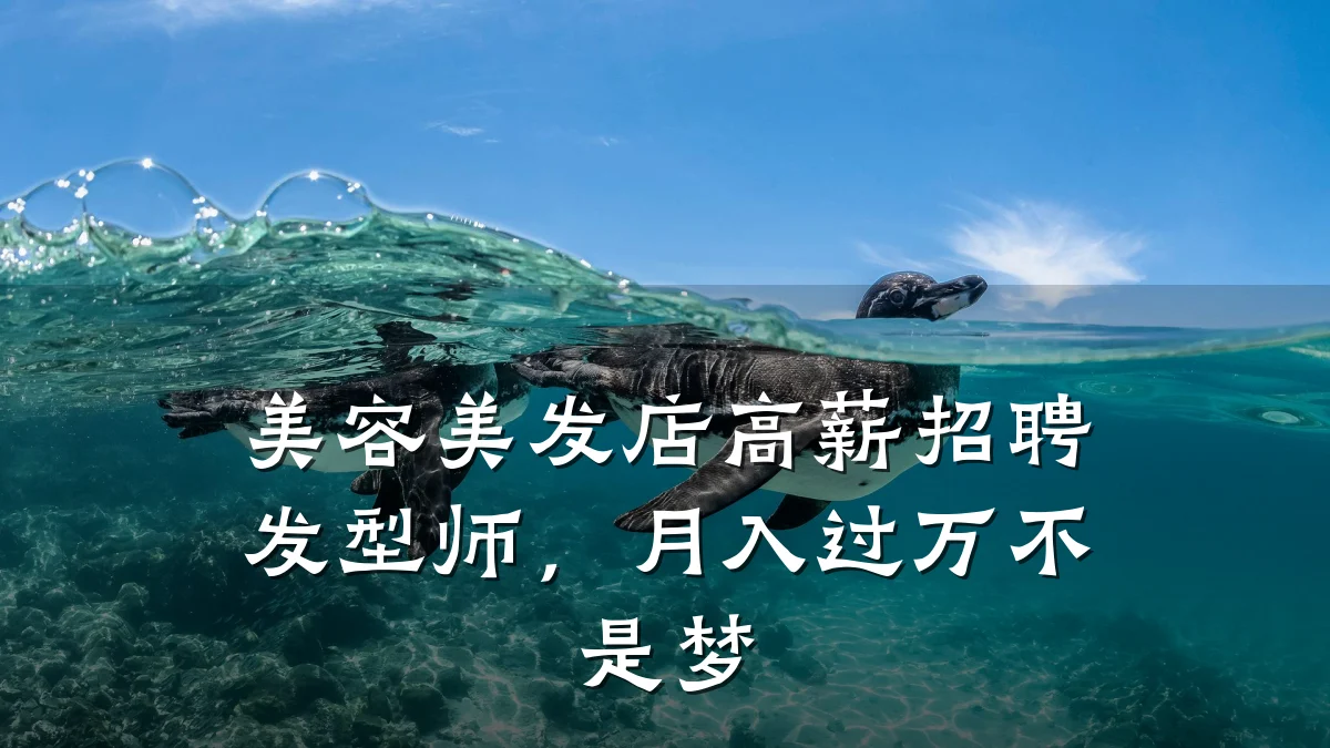 美容美发店高薪招聘发型师,月入过万不是梦