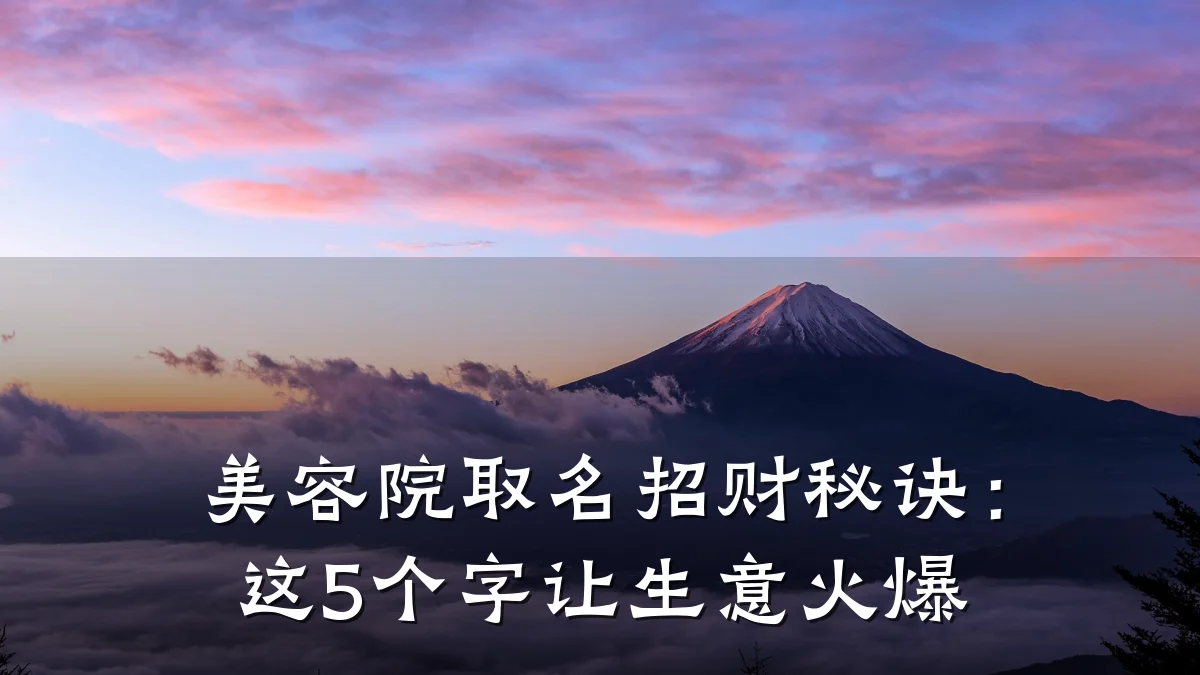 美容院取名招财秘诀:这5个字让生意火爆