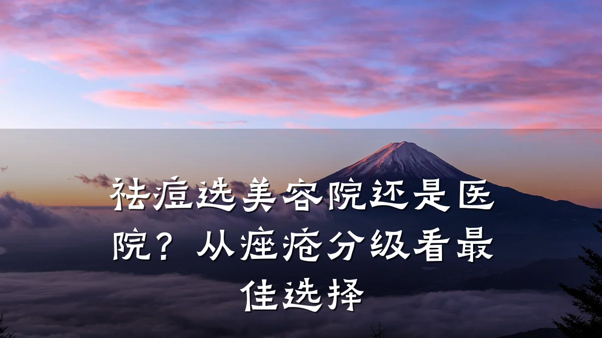 祛痘选美容院还是医院？从痤疮分级看最佳选择