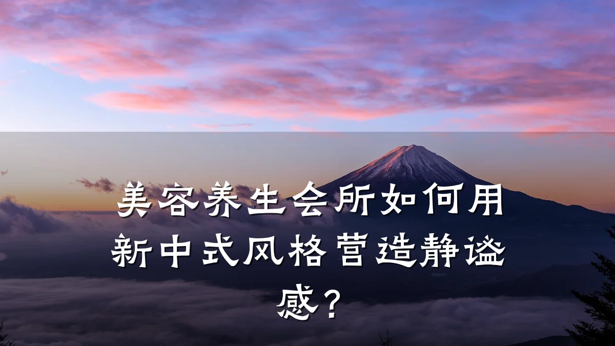 美容养生会所如何用新中式风格营造静谧感?