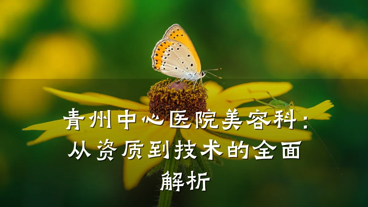青州中心医院美容科:从资质到技术的全面解析