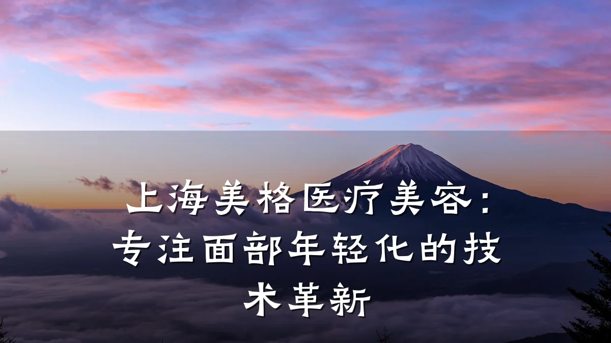 上海美格医疗美容:专注面部年轻化的技术革新