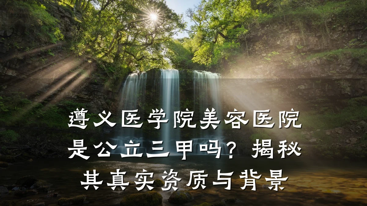 遵义医学院美容医院是公立三甲吗?揭秘其真实资质与背景