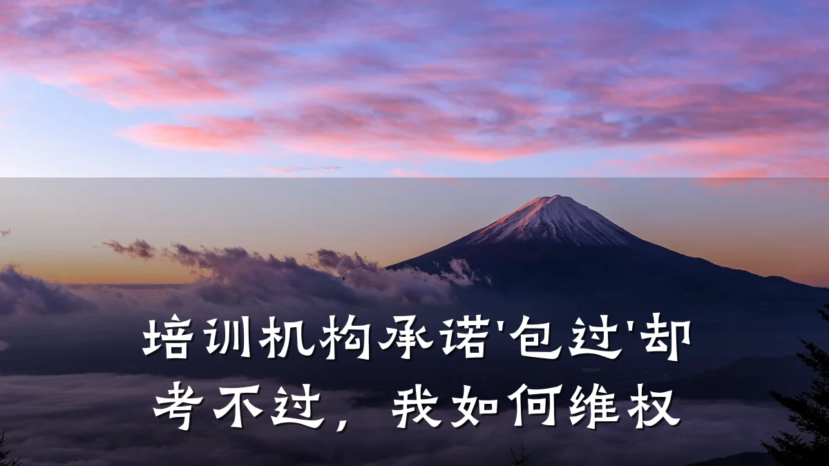 培训机构承诺'包过'却考不过,我如何维权